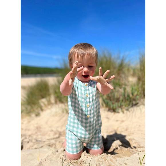 NEW ME & HENRY kid's cabin romper in sage - Picture 2 of 2